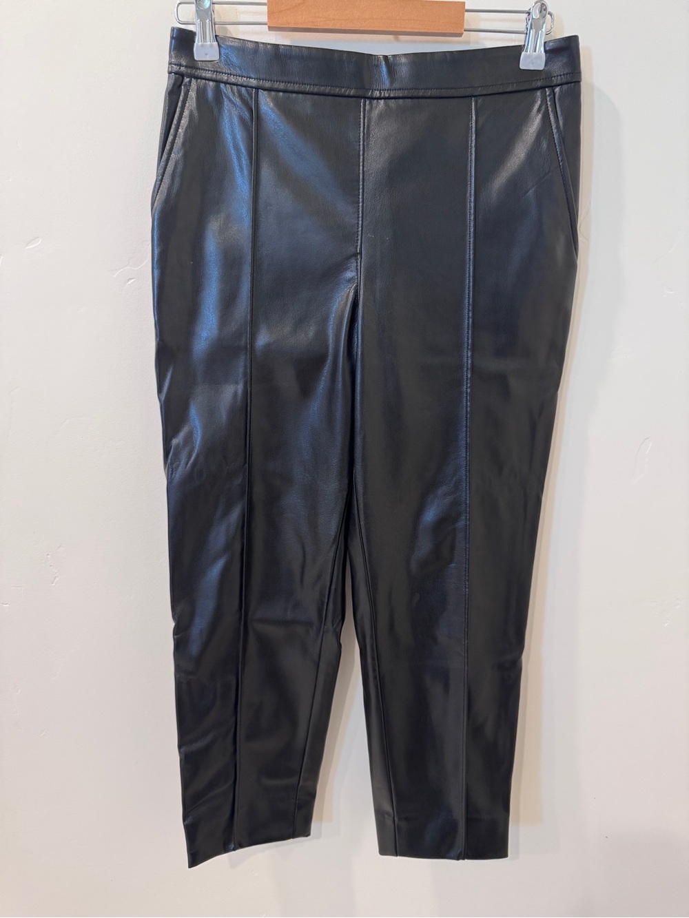 Banana Republic Black Faux Leather Ankle Jeans
